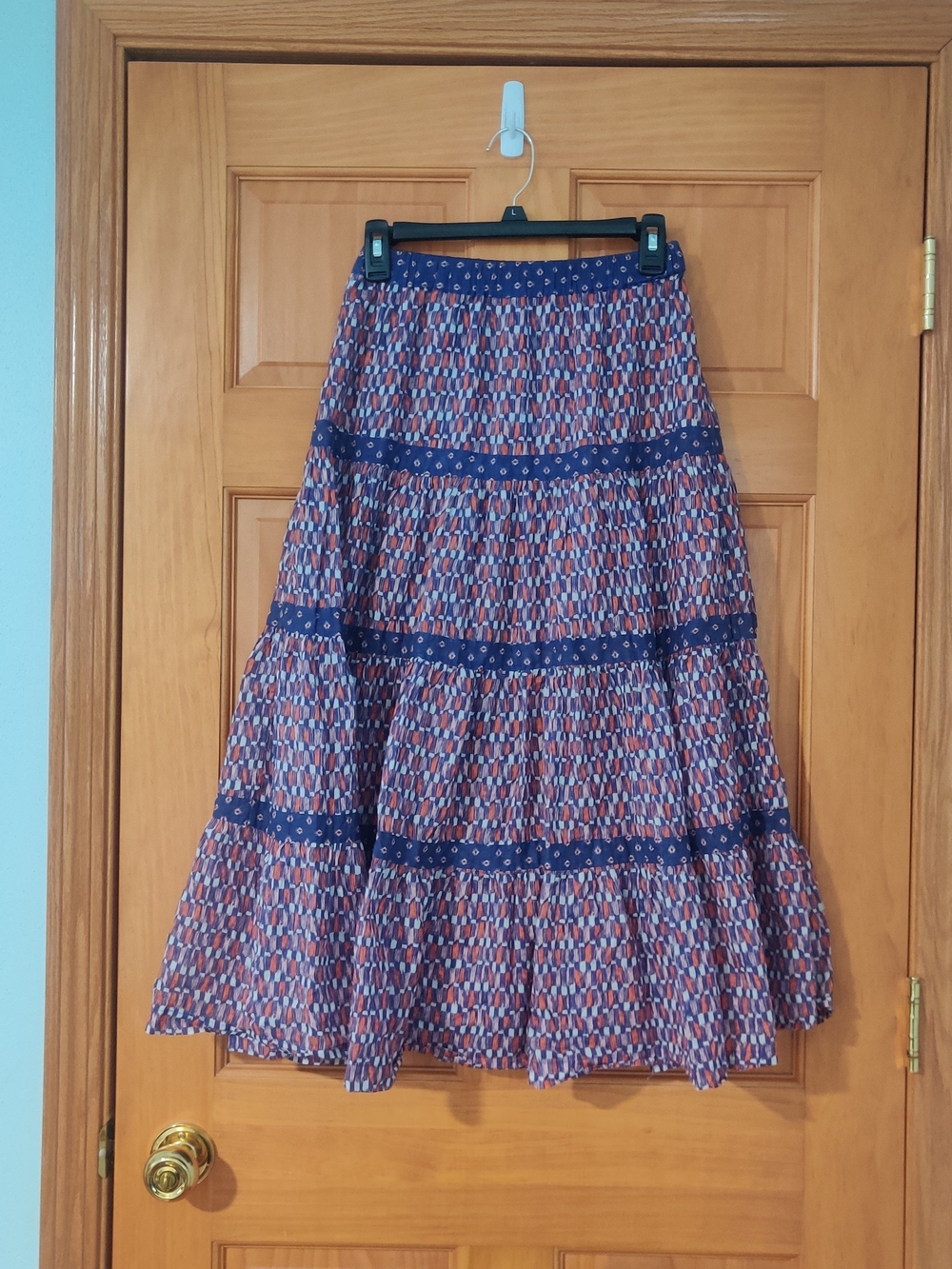 Boho Tiered Printed Colorful Maxi Skirt Size 0